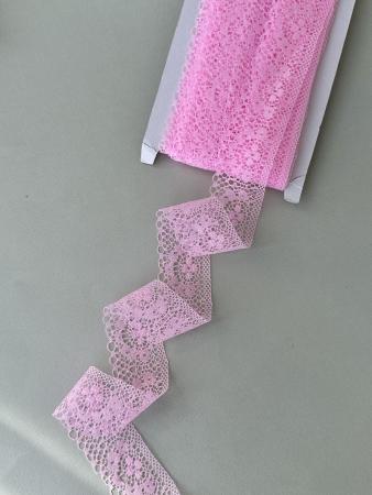 Мереживо "квіточка" рожеве шириною 4см