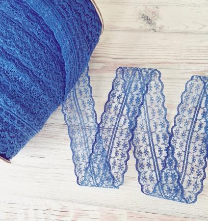 Мереживо "Доріжка" синє шириною 4см