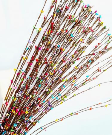 Гнучка гілочка з тичинками мікс на корчневій проволці