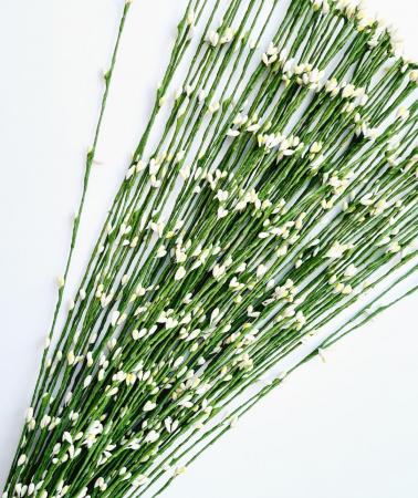 Гнучка гілочка з тичинками світло жовті на зеленій проволці