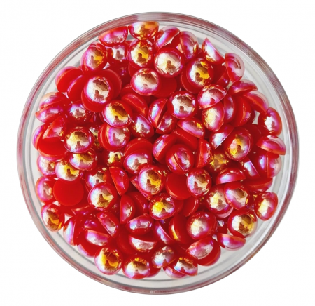 Півнамистини перламутр 10мм червоний перламутр