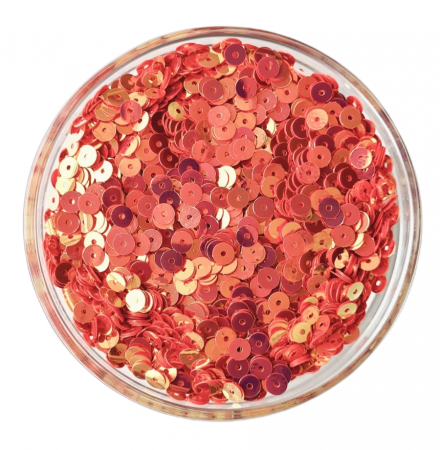 Паєтка плоска 5мм морквяного кольору хамелеон