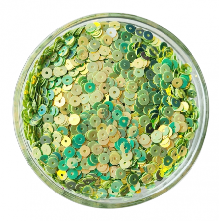 Паєтка плоска 5мм салатового кольору  "хамелеон"