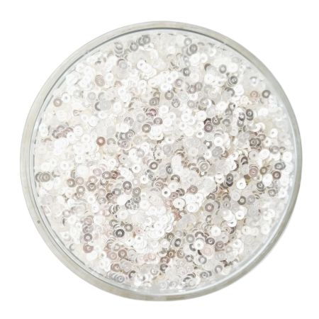 Паєтка плоска 3мм білого кольору "хамелеон"