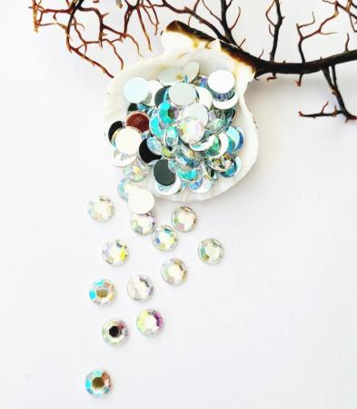 Стрази акрилові, кристальні, клейові 8мм