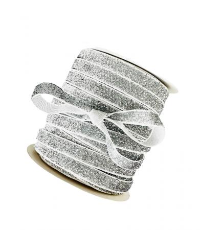 Стрічка з люрексом 1см срібного кольору