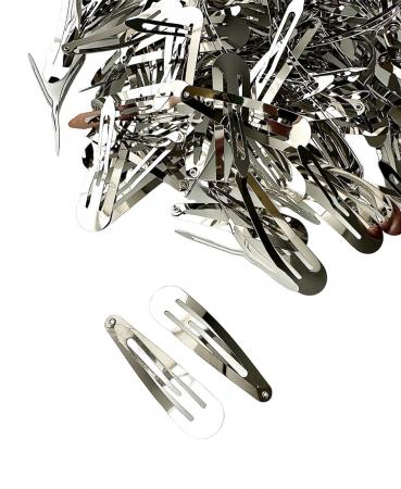 Клік-клак для волосся капля 6см срібного колору