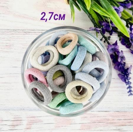 Резинки для волосся мікс з люрексом 27мм (упаковка 50шт.)