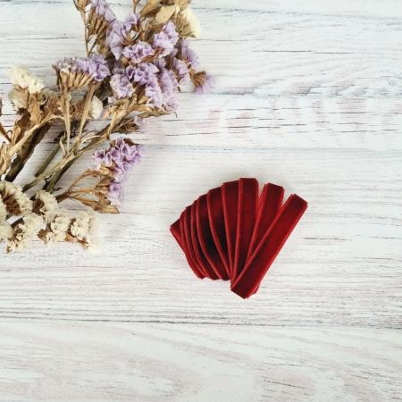 Оксамитова стрічка 1см бордового кольору