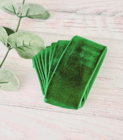 Оксамитова стрічка 4см зеленого кольору