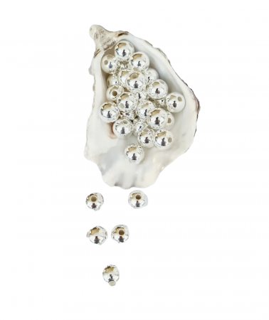 Намистини (перлини) 10мм гальванізовані срібного кольору (25шт)