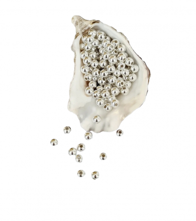 Намистини (перлини) 6мм гальванізовані срібного кольору (75шт)