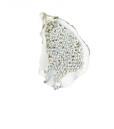 Намистини (перлини) 4мм гальванізовані срібного кольору (130шт)