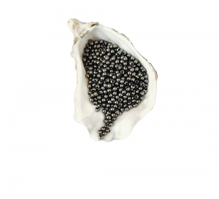 Намистини (перлини) 3мм гальванізовані графітового кольору (150шт)