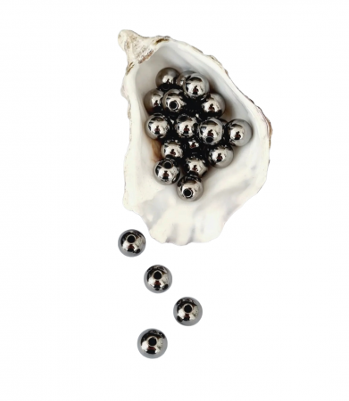 Намистини (перлини) гальванізовані 10мм графітового кольору (25шт)