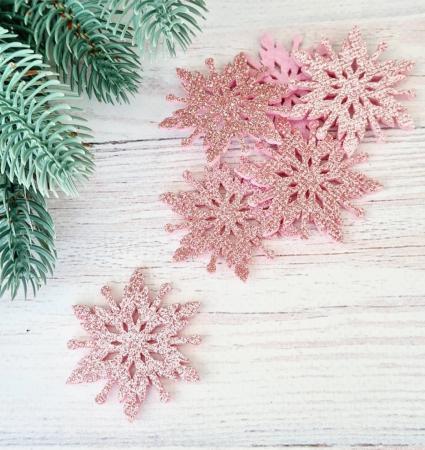 Сніжинки глітерні рожевого кольору