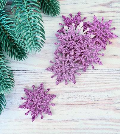 Сніжинки глітерні пурпурного кольору
