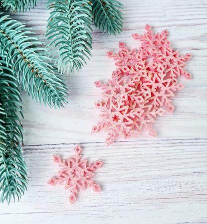 Сніжинки глітерні рожевого кольору