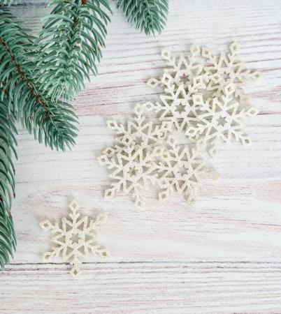 Сніжинки глітерні білого "хамелеон" кольору