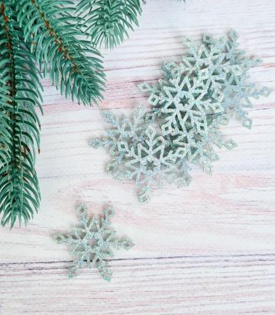 Сніжинки глітерні ніжно блакитного кольору