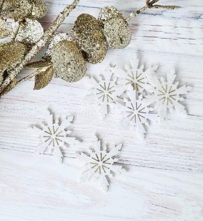 Сніжинки глітерні білого кольору