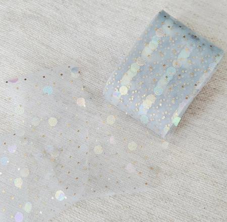 Фатин сірий в горох