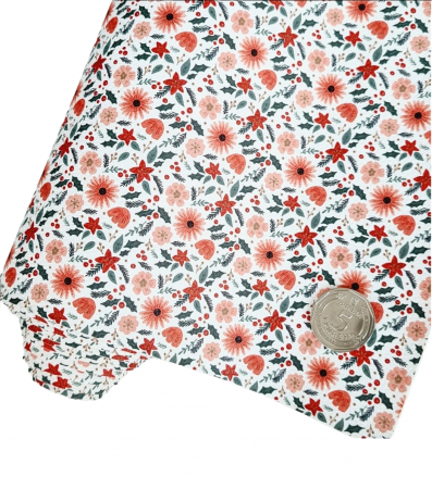 Еко шкіра "Квіти новорічні"