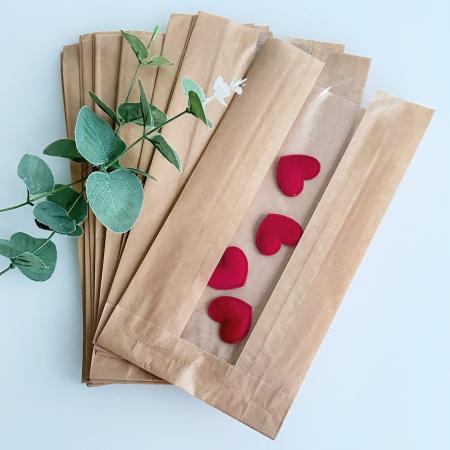 Пакети саше паперові з поліетиленовим віконцем 28х14см