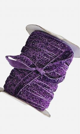 Стрічка з люрексом 1см лавандового кольору