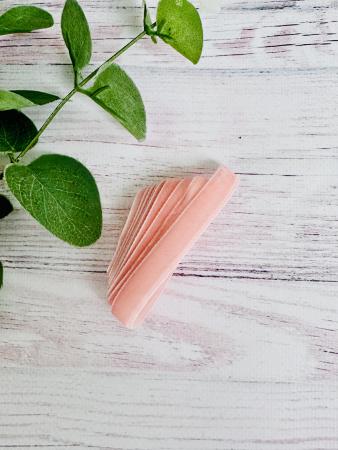 Оксамитова стрічка 1см світло персикового кольору