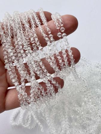 Кришталеві намистини прозорі 3,1х3,7мм (Біконус)