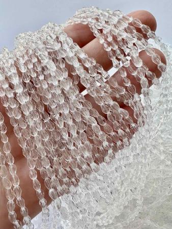 Кришталеві намистини грановані прозорі 3х5 мм 