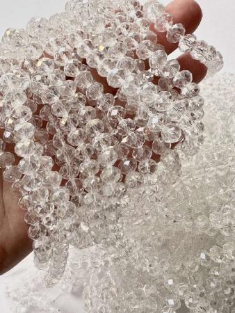 Кришталеві намистини прозорі АВ 6х8 мм (Рондель)