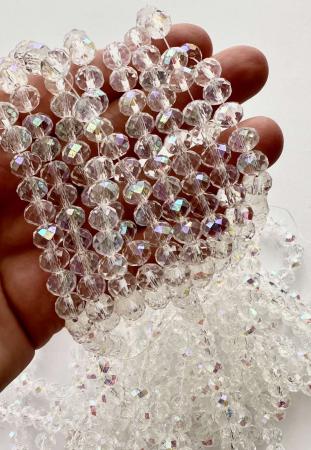 Кришталеві намистини прозорі АВ+ 6х8мм (Рондель)