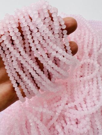 Кришталеві намистини 3,6х4,5мм (Рондель) рожевого кольору