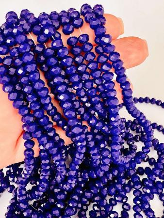 Кришталеві намистини 4,4х6мм (Рондель) кобальтового кольору