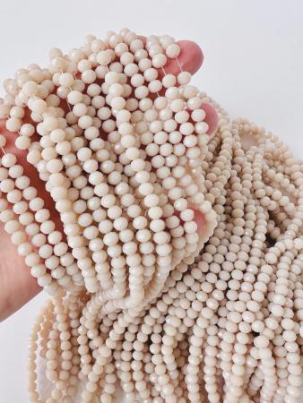 Кришталеві намистини 4,4х6мм (Рондель) матового нюдового кольору