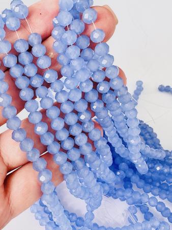 Кришталеві намистини 4,4х6мм (Рондель) сапфірового кольору