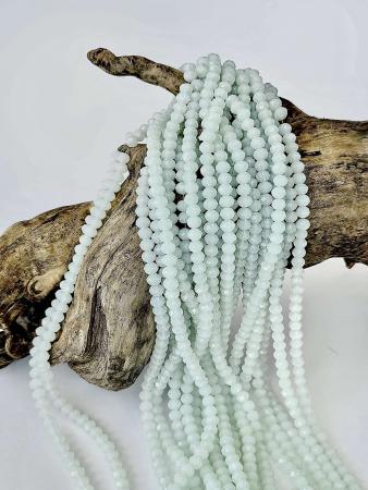 Кришталеві намистини 6х8мм (Рондель) опалового кольору