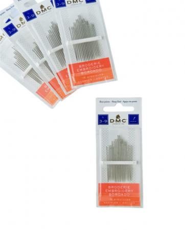 Голки для вишивання з гострим кінцем №3-9