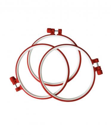 П'яльці пластикові D140мм з металевим гвинтом червоні