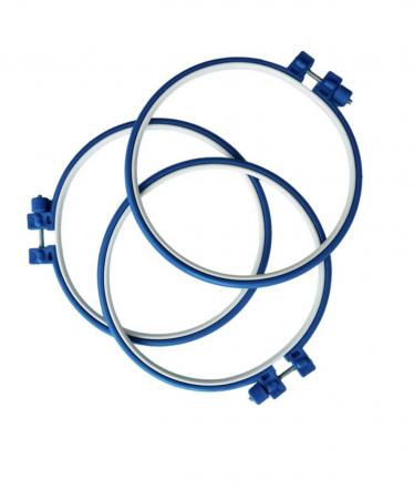 П'яльці пластикові D170мм з металевим гвинтом синього кольору