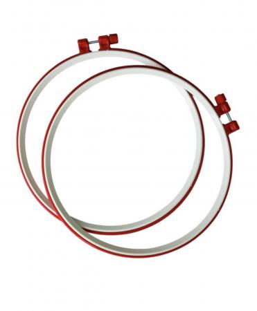 П'яльці пластикові D250мм з металевим гвинтом червоного кольору