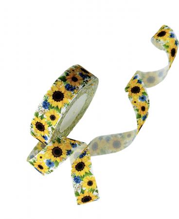 Репсова стрічка 2,5см в соняхи