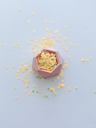 Паєтка плоска 5мм персикового кольору "хамелеон"