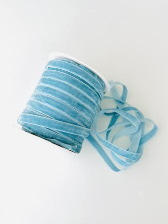 Оксамитова стрічка 1см бірюзового кольору