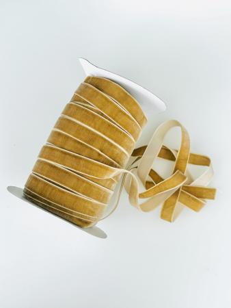 Оксамитова стрічка 1,5см кофейного кольору