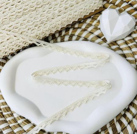 Мереживо бавовняне 1,2см молочного кольору