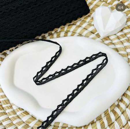 Мереживо бавовняне 1,2см чорного кольору