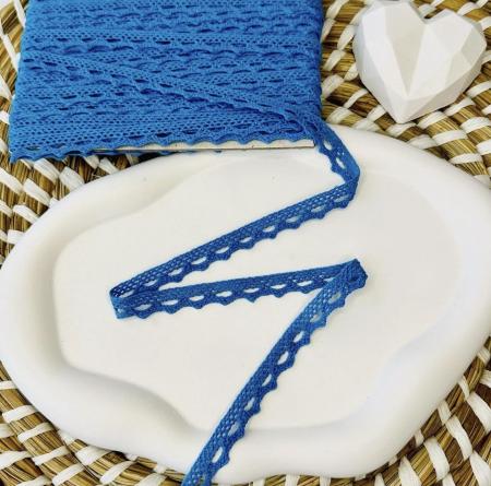 Мереживо бавовняне 1,2см синього кольору